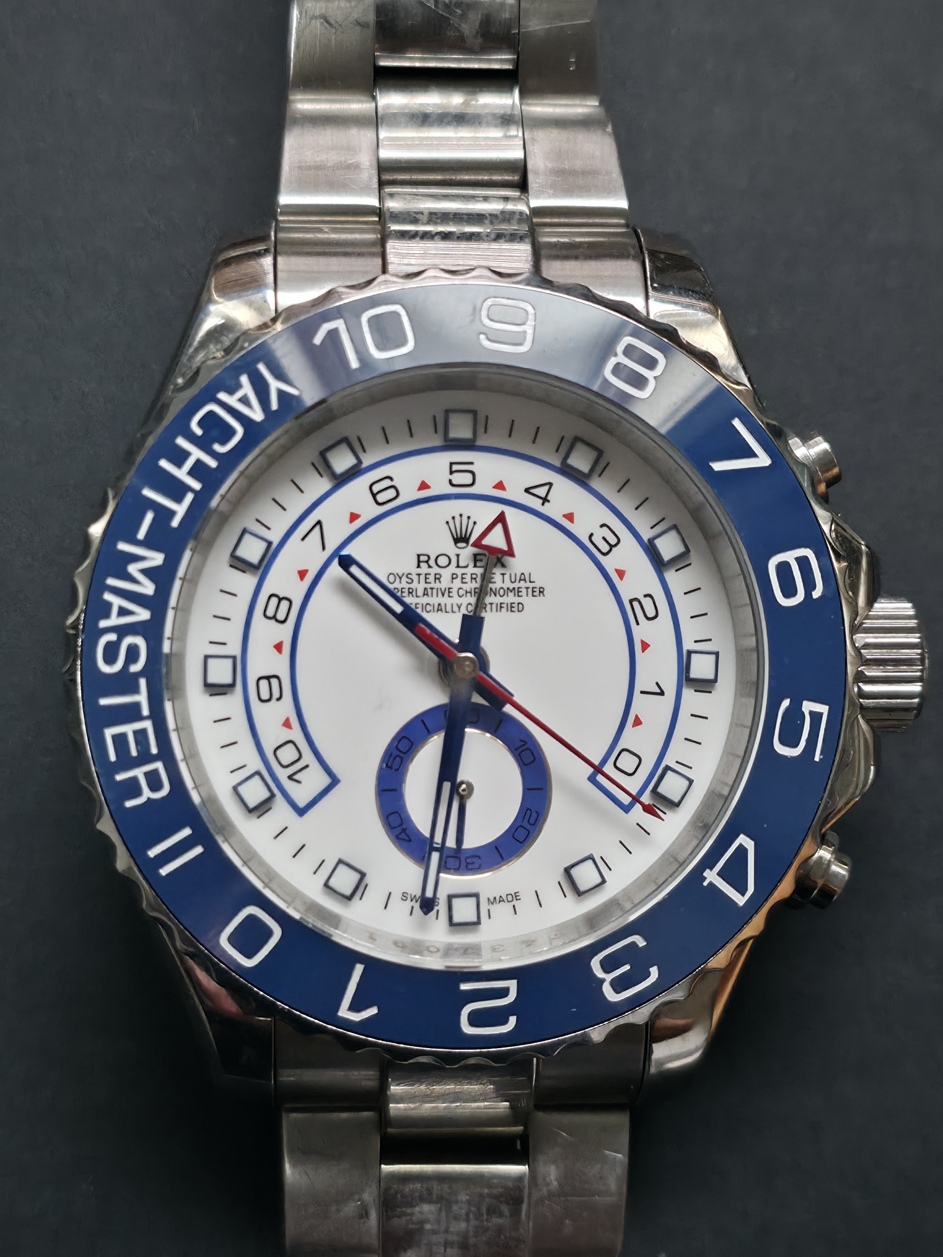 Rolex Men Swim YachtMaster Ii White Dial Blue Bezel